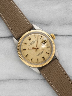 Vintage 1969 Rolex Datejust 36 1601 Two-Tone Auto Champagne Linen Dial 36mm