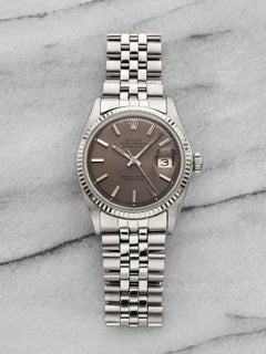 Vintage 1969 Rolex Datejust Steel White Gold 1601 Auto Lavender Dial 36mm