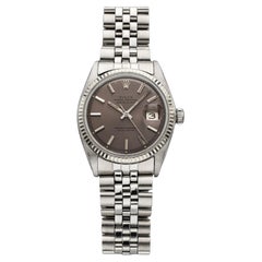 Vintage 1969 Rolex Datejust Steel White Gold 1601 Auto Lavender Dial 36mm