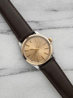 Vintage Rolex Oyster Perpetual 1002 aus dem Jahr 1969, zweifarbig, Mokka-Zifferblatt, Automatikwerk, 34 mm