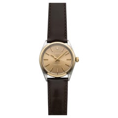 Vintage Rolex Oyster Perpetual 1002 aus dem Jahr 1969, zweifarbig, Mokka-Zifferblatt, Automatikwerk, 34 mm