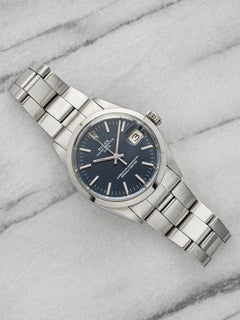 Vintage 1969 Rolex Oyster Perpetual Date 1500 Steel Blue Dial Auto 34mm