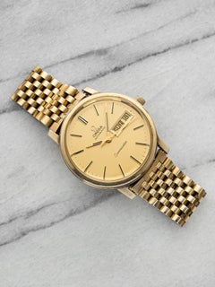 Vintage 196Os Omega Seamaster Steel 10K Yellow Gold Champagne Dial 36mm