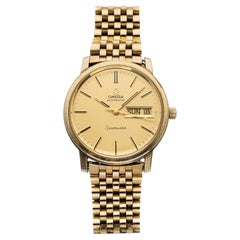 Vintage 196Os Omega Seamaster Steel 10K Yellow Gold Champagne Dial 36mm