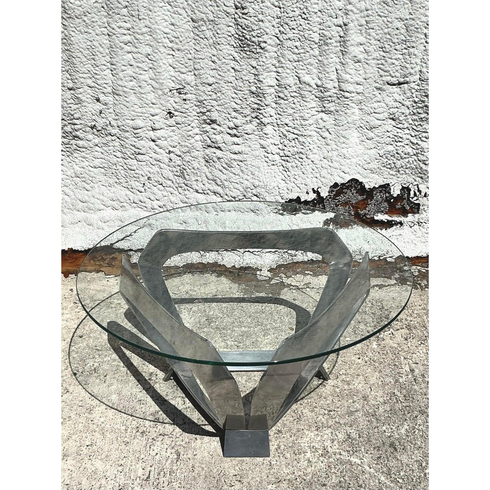 Fin du 20e siècle Table basse vintage en aluminium d'après Knut Hestergberg, 1970 en vente