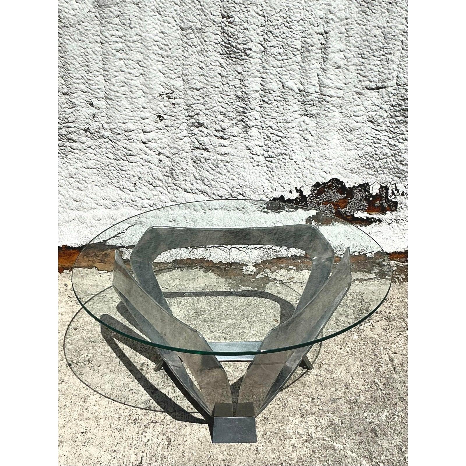 Aluminium Table basse vintage en aluminium d'après Knut Hestergberg, 1970 en vente