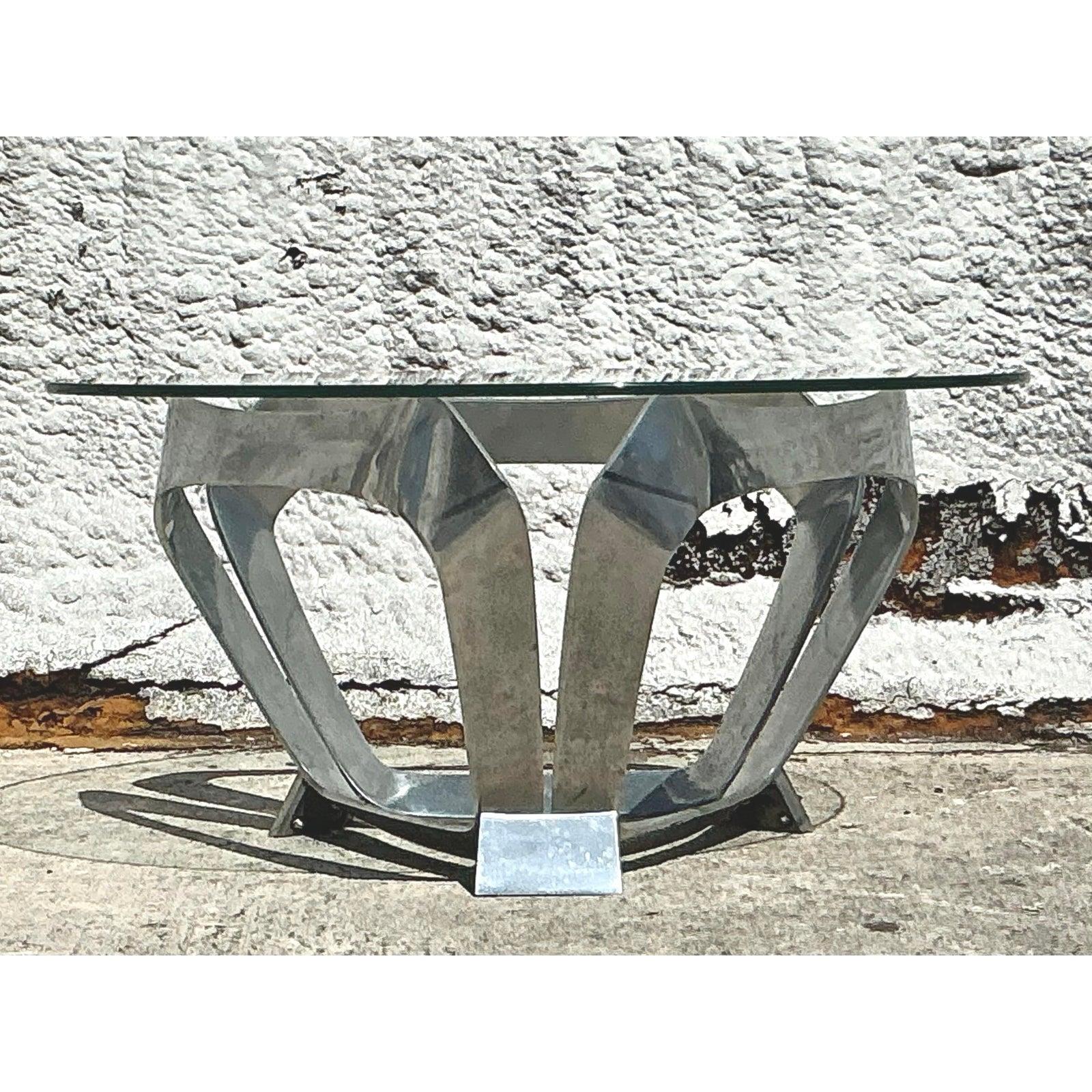 Table basse vintage en aluminium d'après Knut Hestergberg, 1970 en vente 1