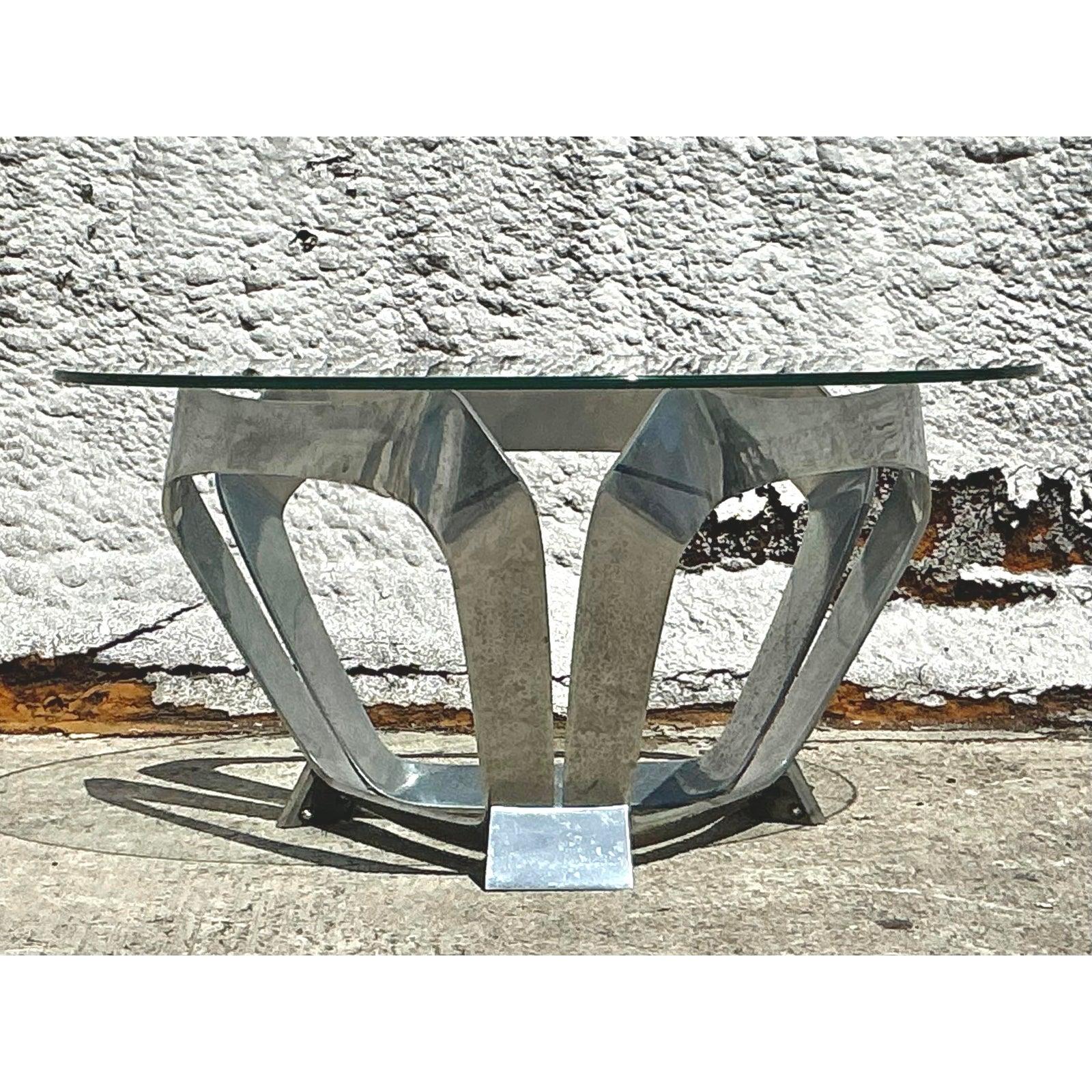 Table basse vintage en aluminium d'après Knut Hestergberg, 1970 en vente 2