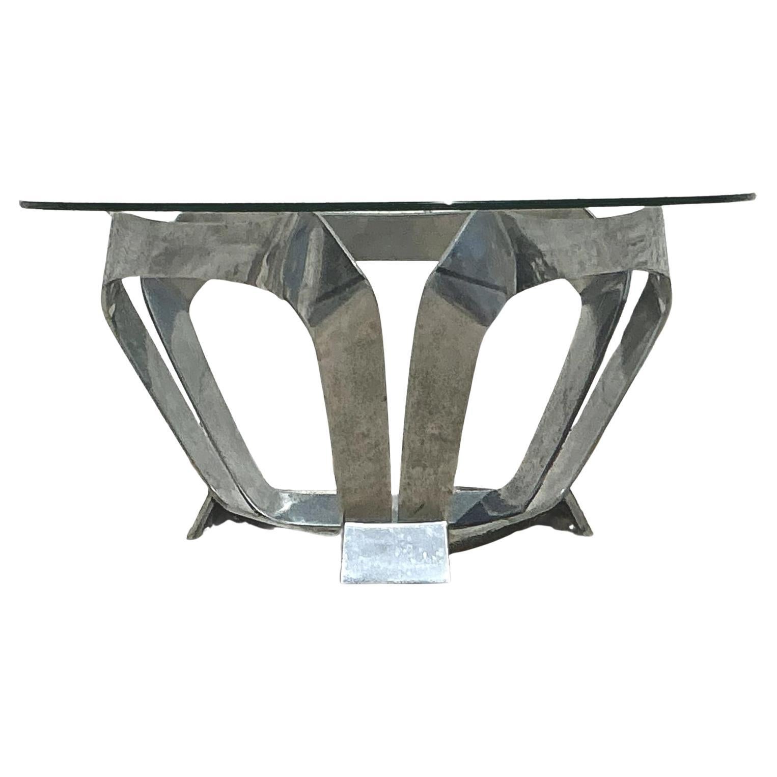 Table basse vintage en aluminium d'après Knut Hestergberg, 1970 en vente