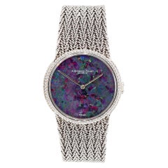 Vintage 1970 Audemars Piguet Ladies Wristwatch in 18k White Gold with Opal Dial