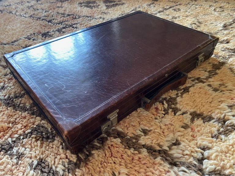 Vintage 1970 Backgammon Rare Etienne Aigner Handmade Soft Leather Set For Sale 5