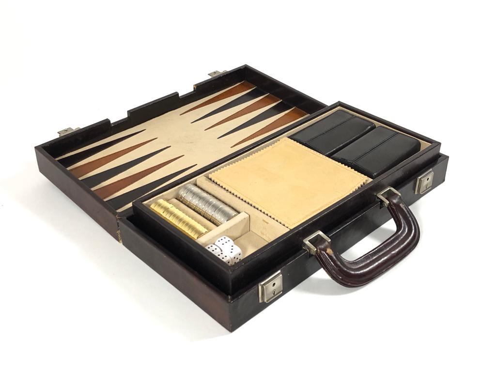 Vintage 1970 Backgammon & Chess Rare Etienne Aigner Handmade Soft Leather Set 2
