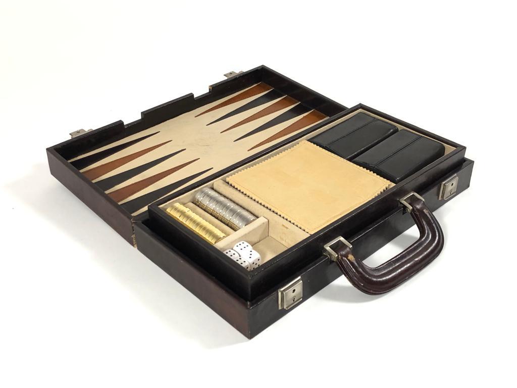 Vintage 1970 Backgammon & Chess Rare Etienne Aigner Handmade Soft Leather Set 3