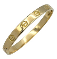 Vintage 1970 Cartier Aldo Cipullo Love Bracelet in 18 Karat Yellow Gold, Size 16