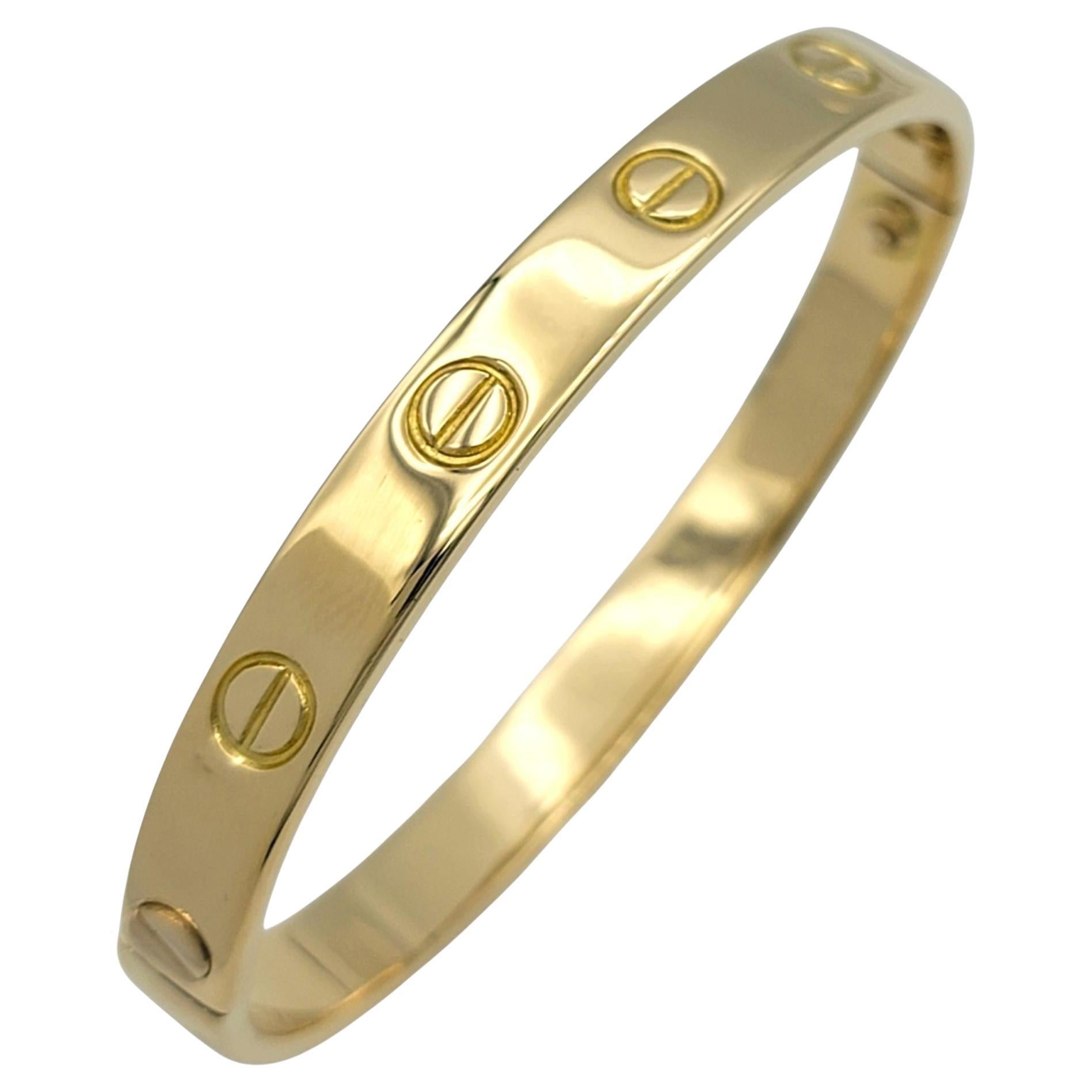 Vintage 1970 Cartier Aldo Cipullo for Cartier Liebesarmband in 18 Karat Gelbgold, Größe 16