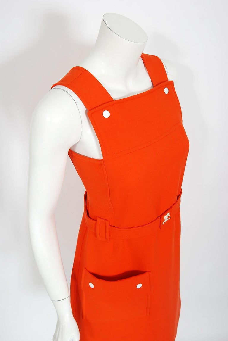 Robe Vintage Courrèges Hyperbole Années 80 - Taille 40 Blanche Et Jaune - Occasion Bon état
