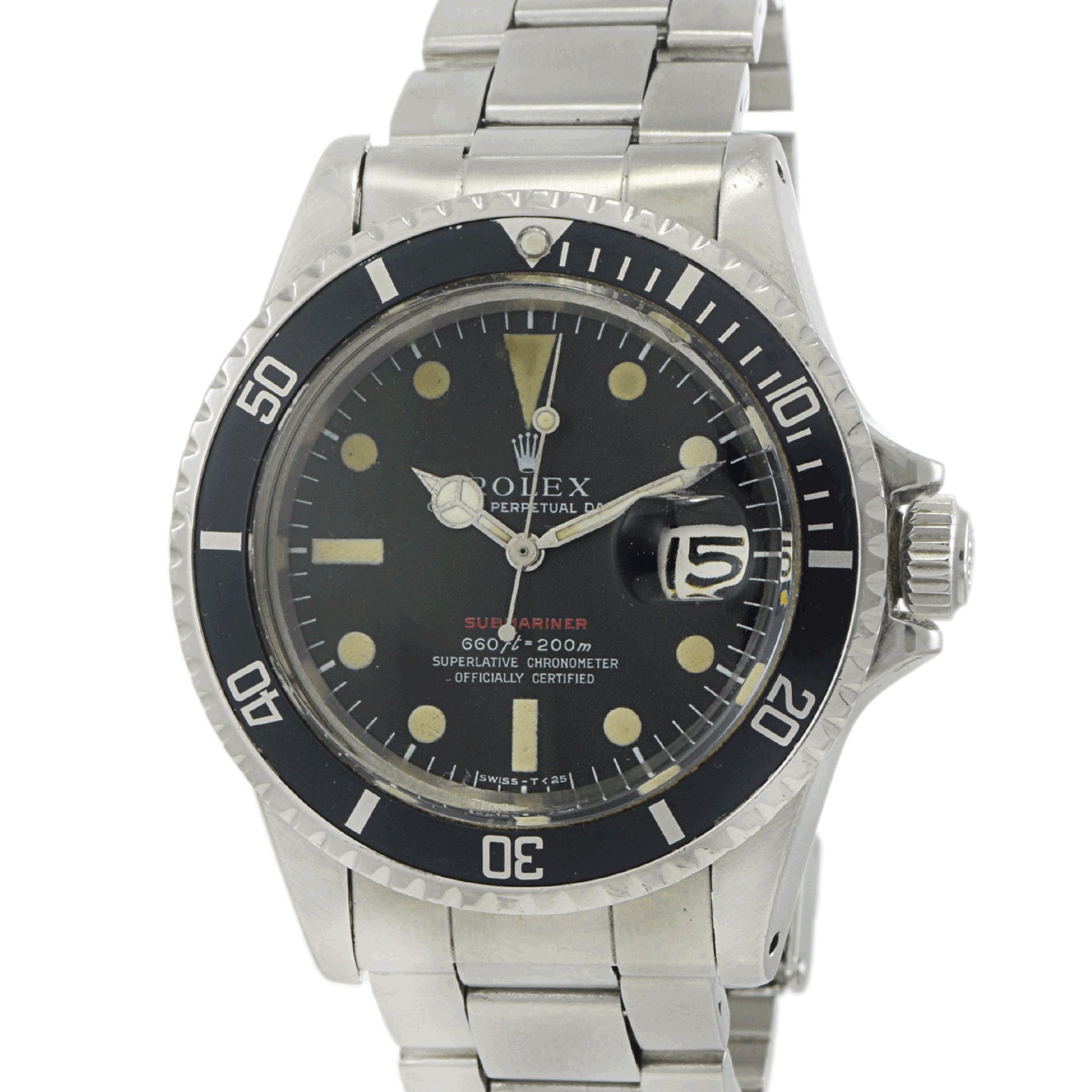 Rolex Submariner rouge 1680 vintage 1970 Bon état à New York, NY