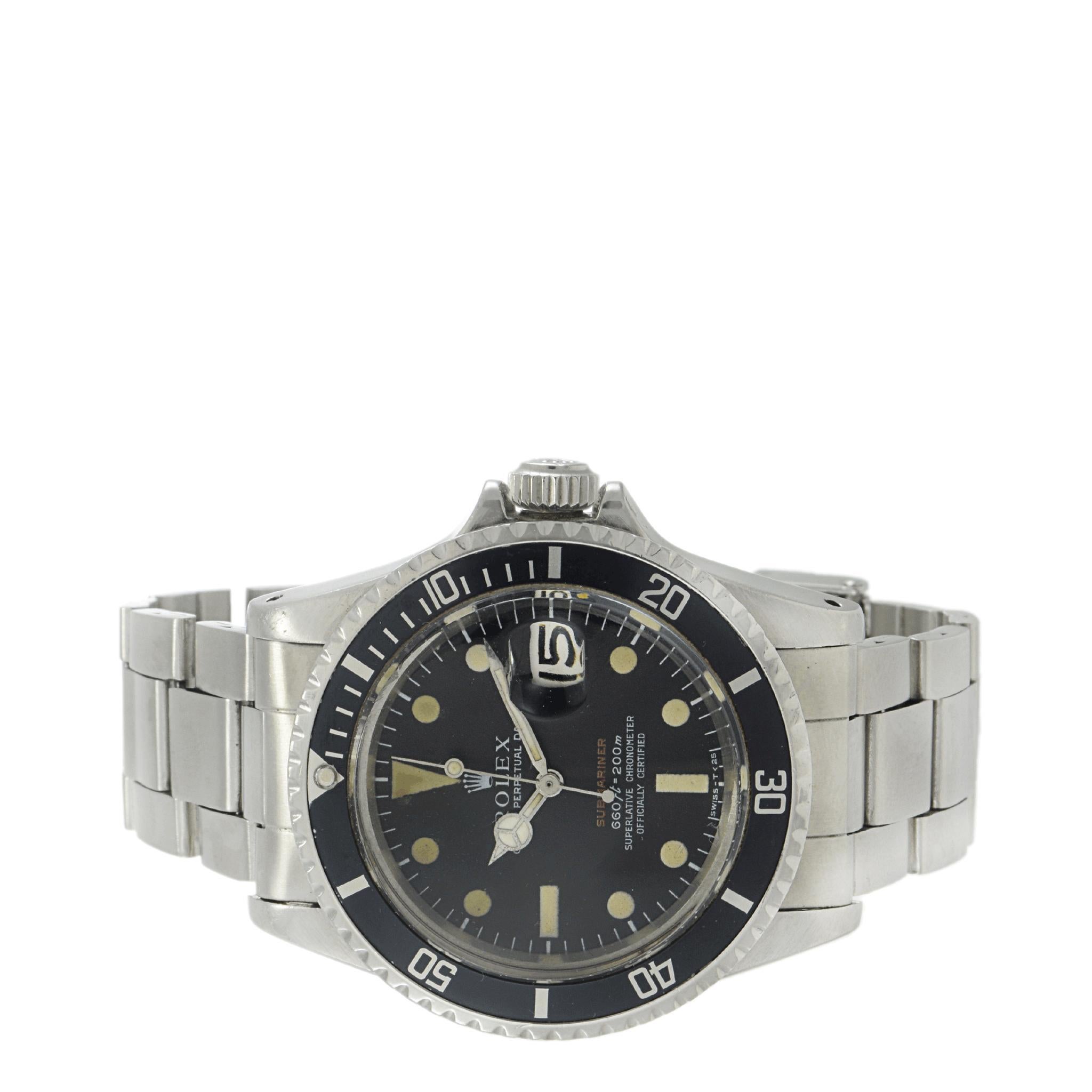  Rolex Submariner rouge 1680 vintage 1970 Unisexe 