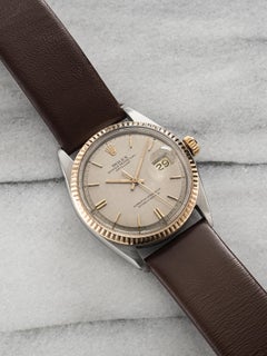 Vintage 1970 Rolex Datejust Reference 1601 Rose Gold Automatic Silver Linen Dial