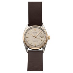 Vintage 1970 Rolex Datejust Reference 1601 Rose Gold Automatic Silver Linen Dial