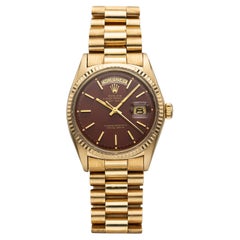Vintage 1970 Rolex Day-Date 1803 Gelbgold Auto Ox Blood Stella 36mm
