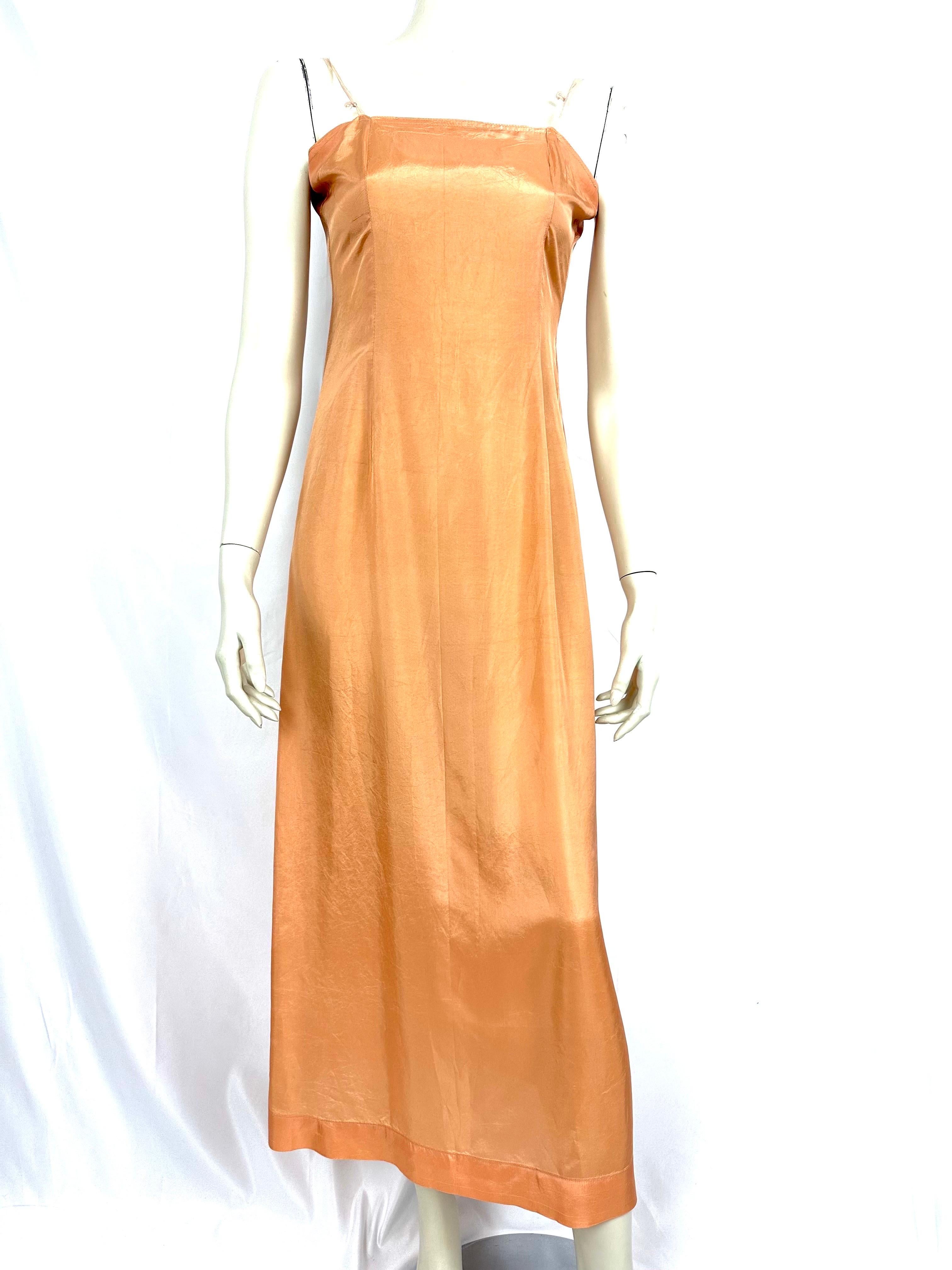 Vintage 1970´s Jean Patou long chiffon stripes silk dress For Sale 9