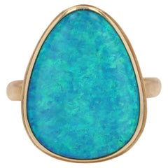 Retro 1970s 10 Carat Australian Opal Ring