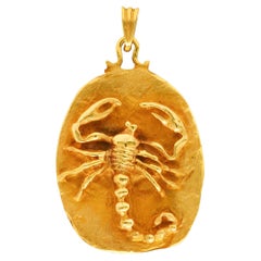 Vintage 1970's 14 Karat Yellow Gold Scorpio Zodiac Pendant