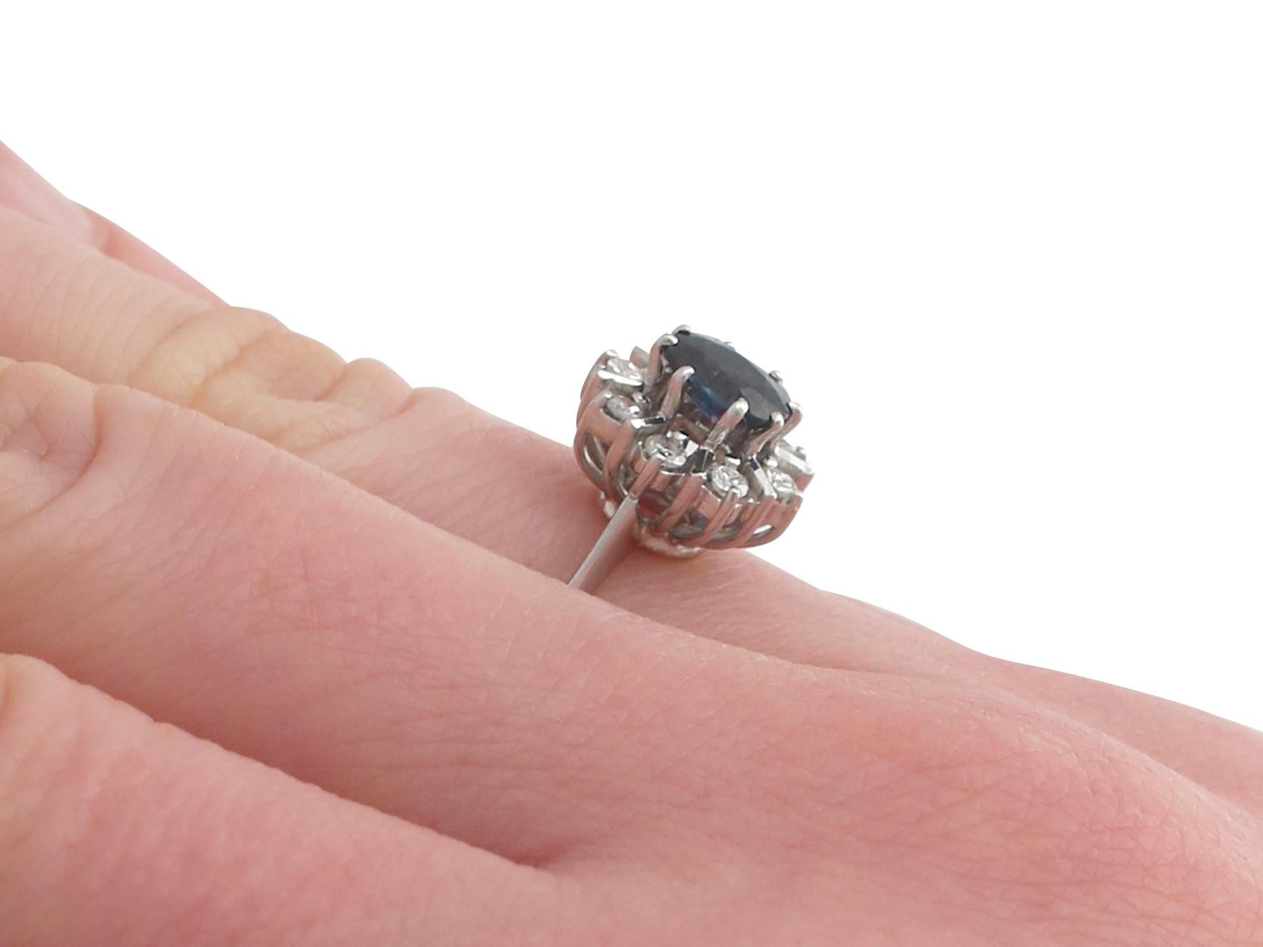 Weißgold-Cocktailring mit 1.42 Karat Saphir und Diamant im Angebot 1