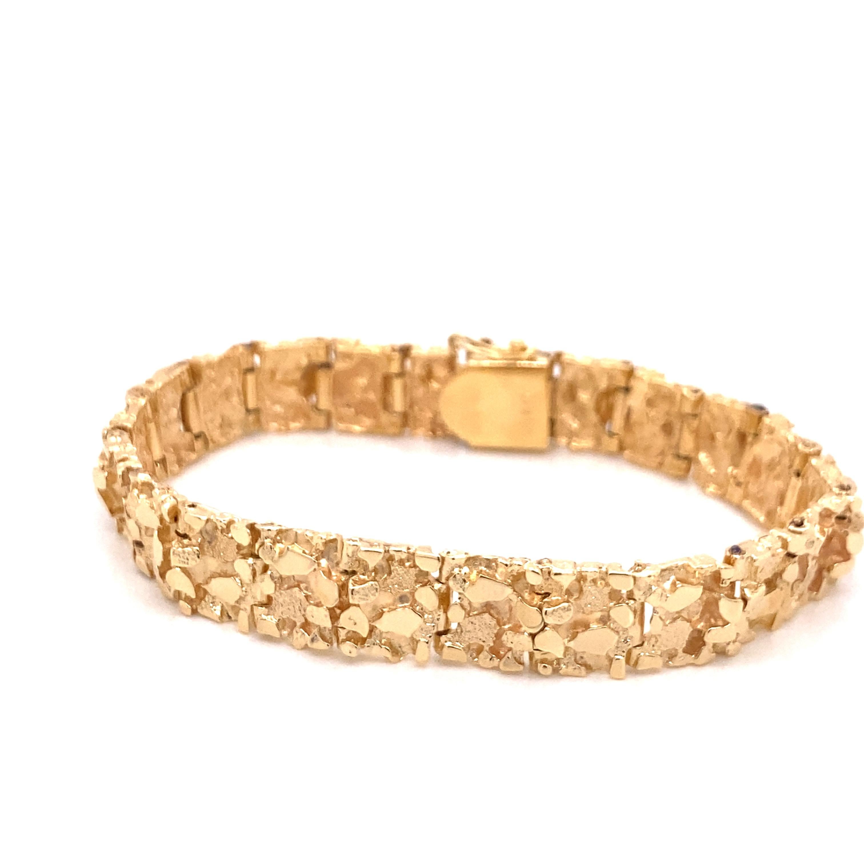 14k gold nugget bracelet