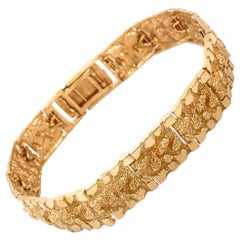 Bracelet à pépites d'or jaune 14 carats vintage des années 1970