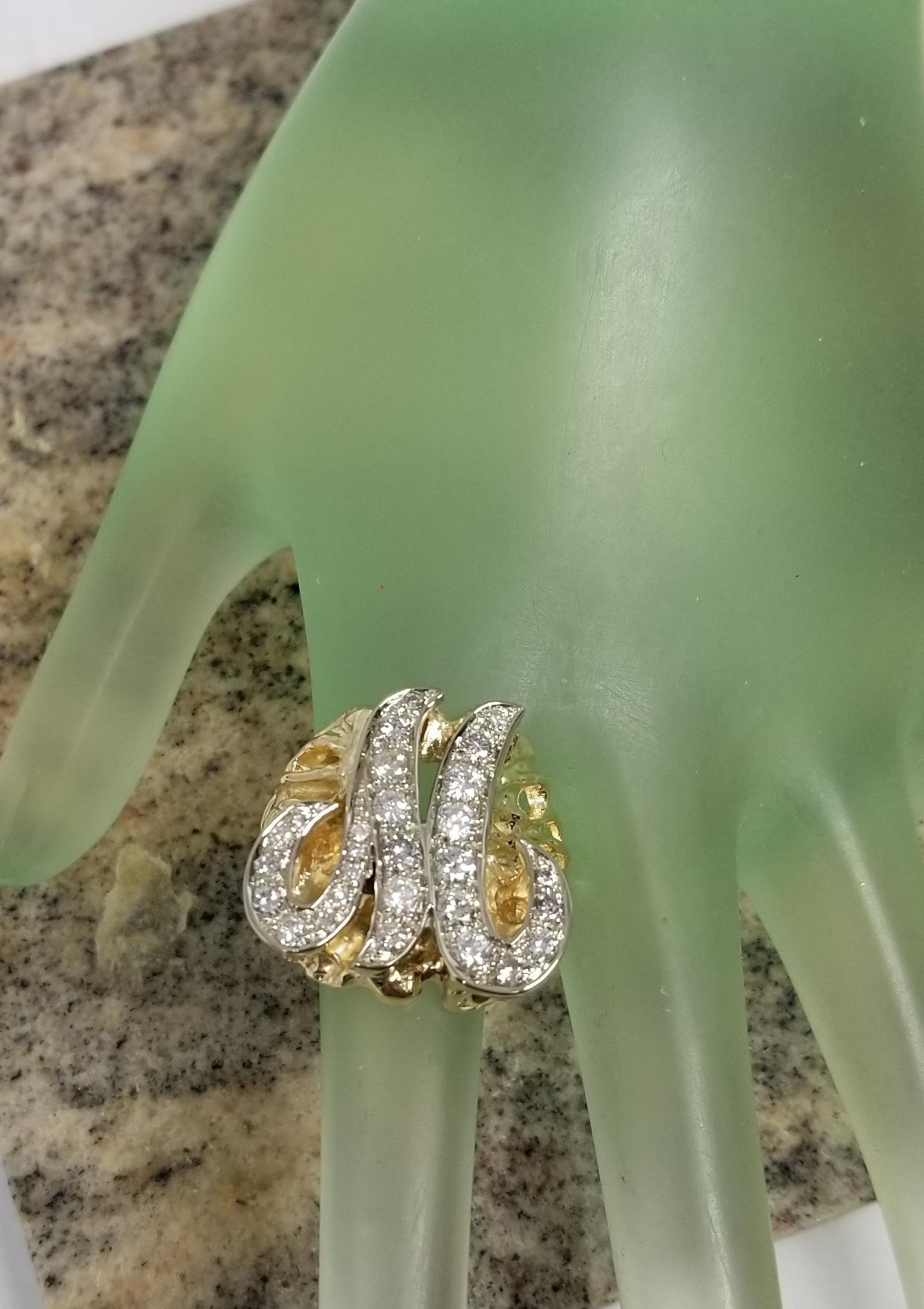 gold nugget ring with initial