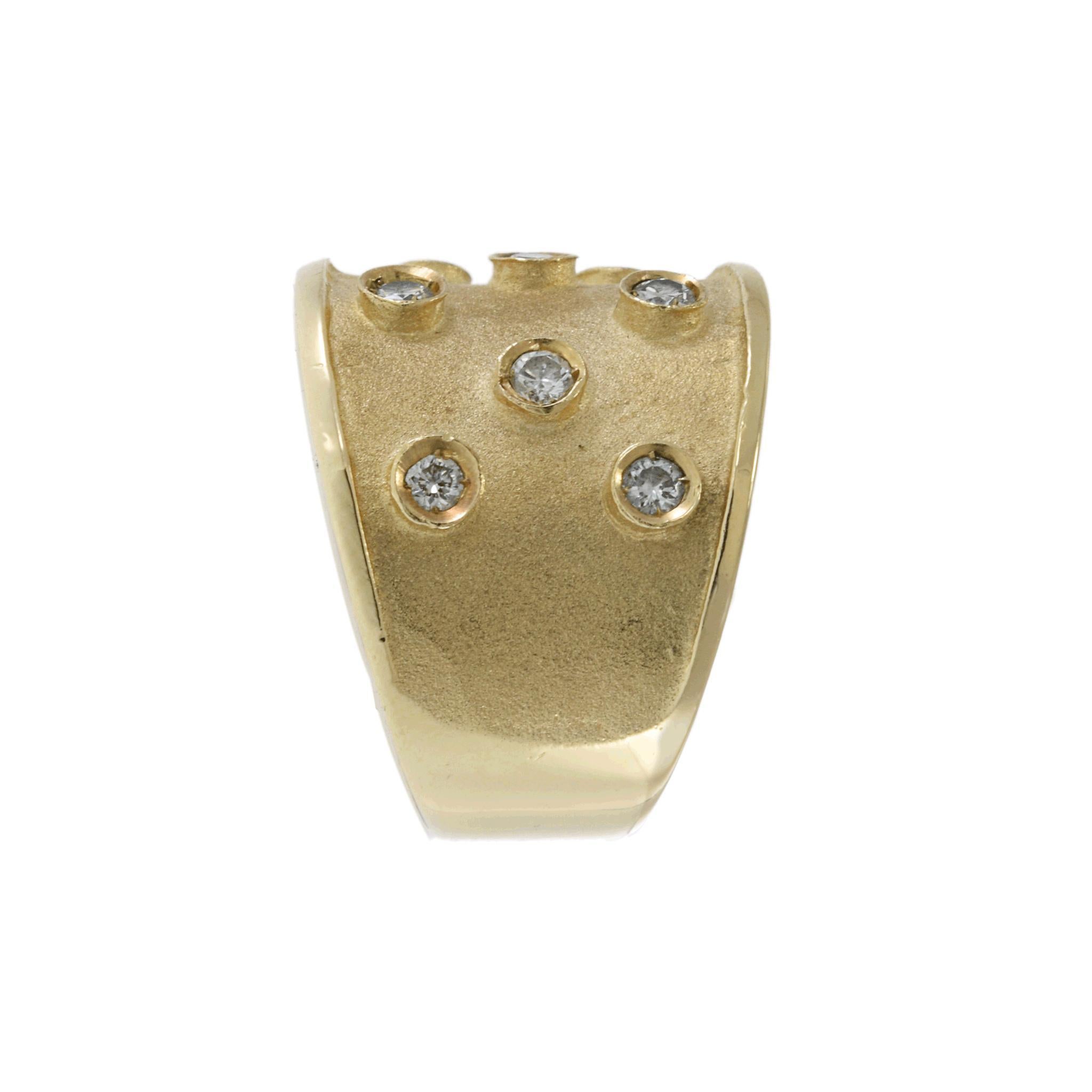 Vintage anni '70: fascia per sigari in oro giallo 14KT con diamanti in vendita 1
