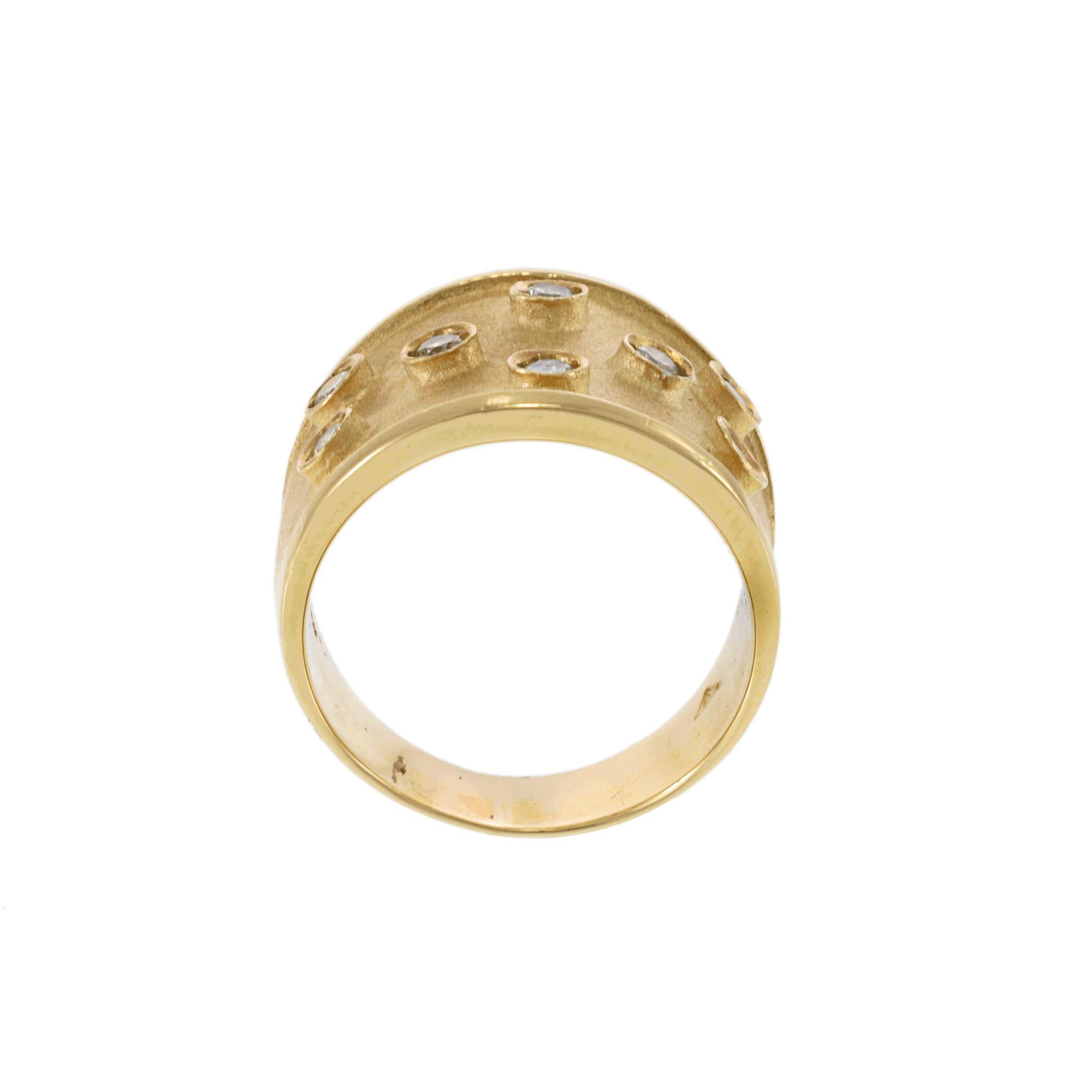 Vintage anni '70: fascia per sigari in oro giallo 14KT con diamanti in vendita 2