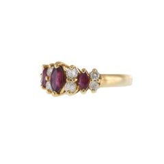 Vintage 1970’s 14KT Yellow Gold Ruby and Diamond Ring