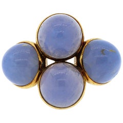 Vintage 1970s 18 Karat Gold Cartier Cabochon Chalcedony Bubble Ring