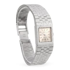 Vintage 1970s 18k White Gold Rolex Precision Women's Dress Watch Ref. 2159