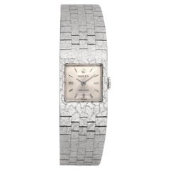 Vintage 1970s 18k White Gold Rolex Precision Women's Dress Watch Ref. 2159