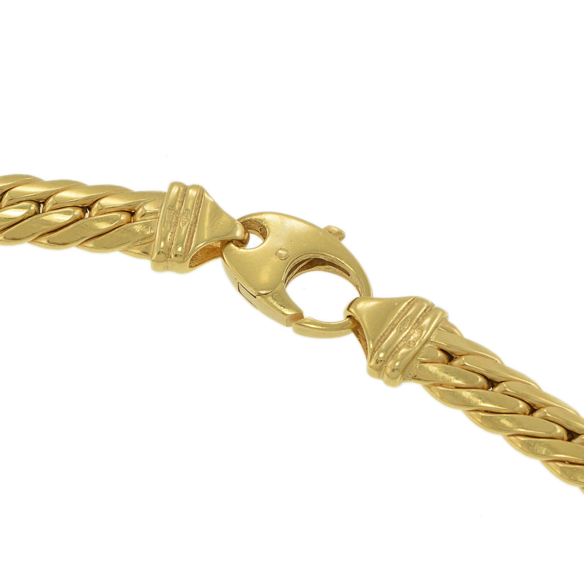Vintage 1970's 18KT Yellow Gold Flat Curved Cuban Link 20