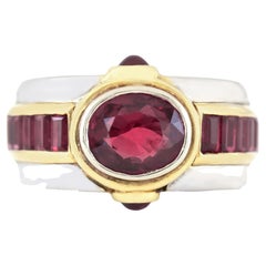 Vintage 1970s 2.50 Carat Ocal Cut Ruby Ring