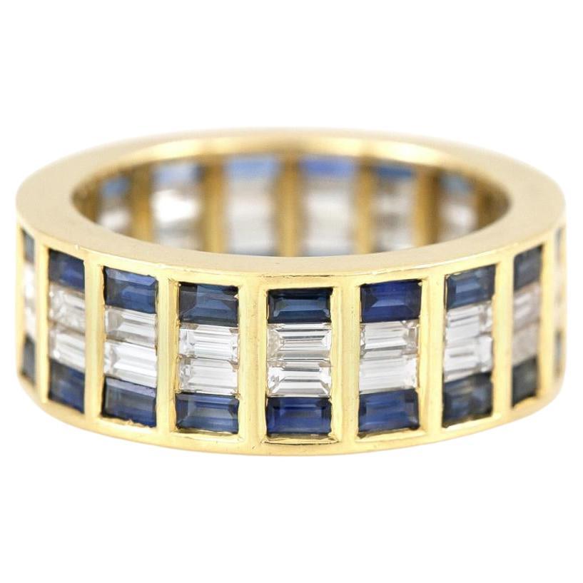 Vintage 1970 2.60 Carat Sapphire and 1.90 Carat Diamond Band