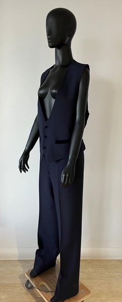 Vintage 1970’s 3 piece Mens navy blue wool and velvet suit by Tony Barlow.