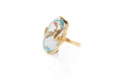Vintage 1970s 30.00 Carat Oval Cut Aquamarine Ring