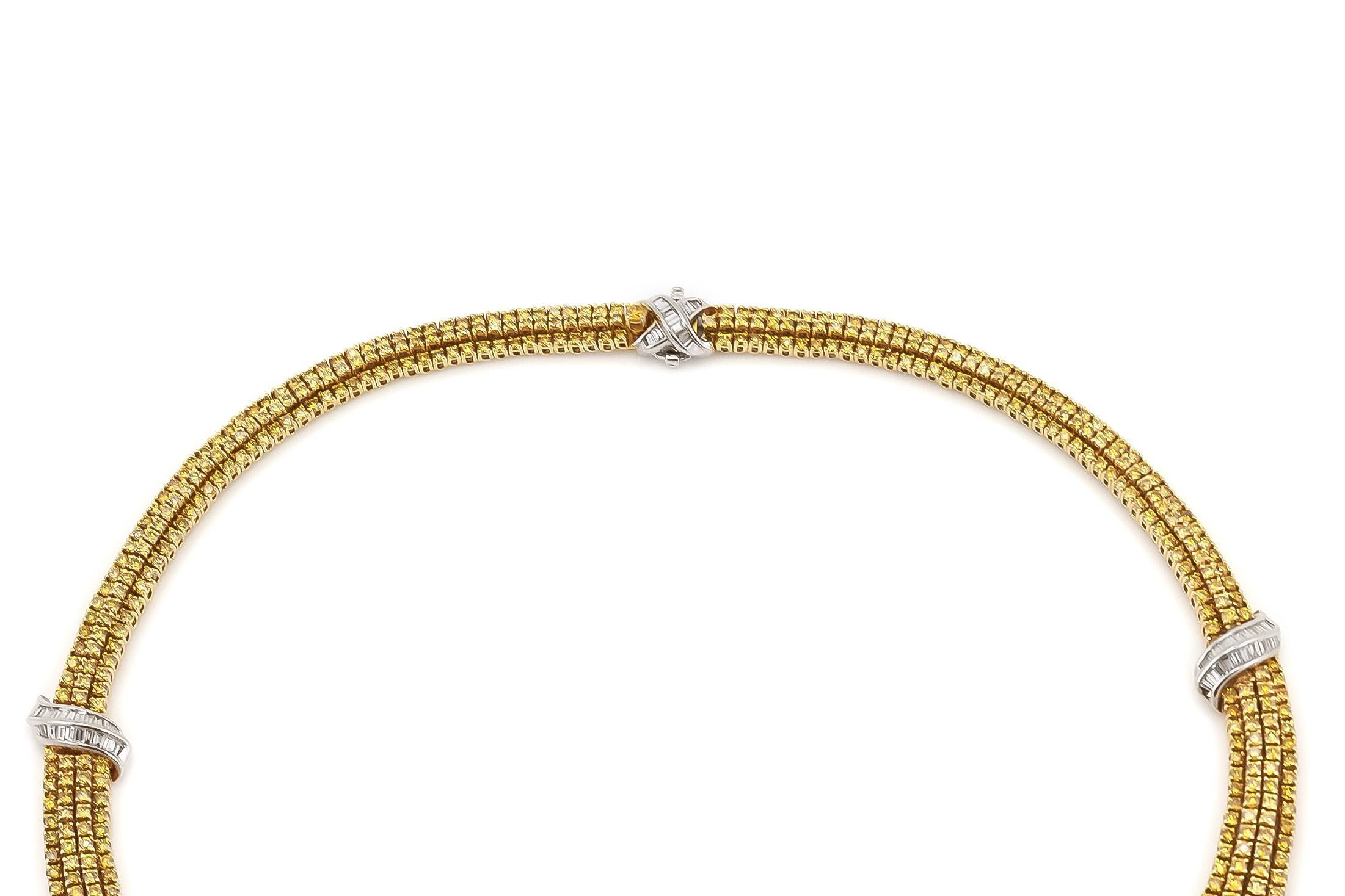 Ensemble de diamants jaunes de 48,40 carats et diamants blancs de 17,05 carats des années 1970 Bon état - En vente à New York, NY