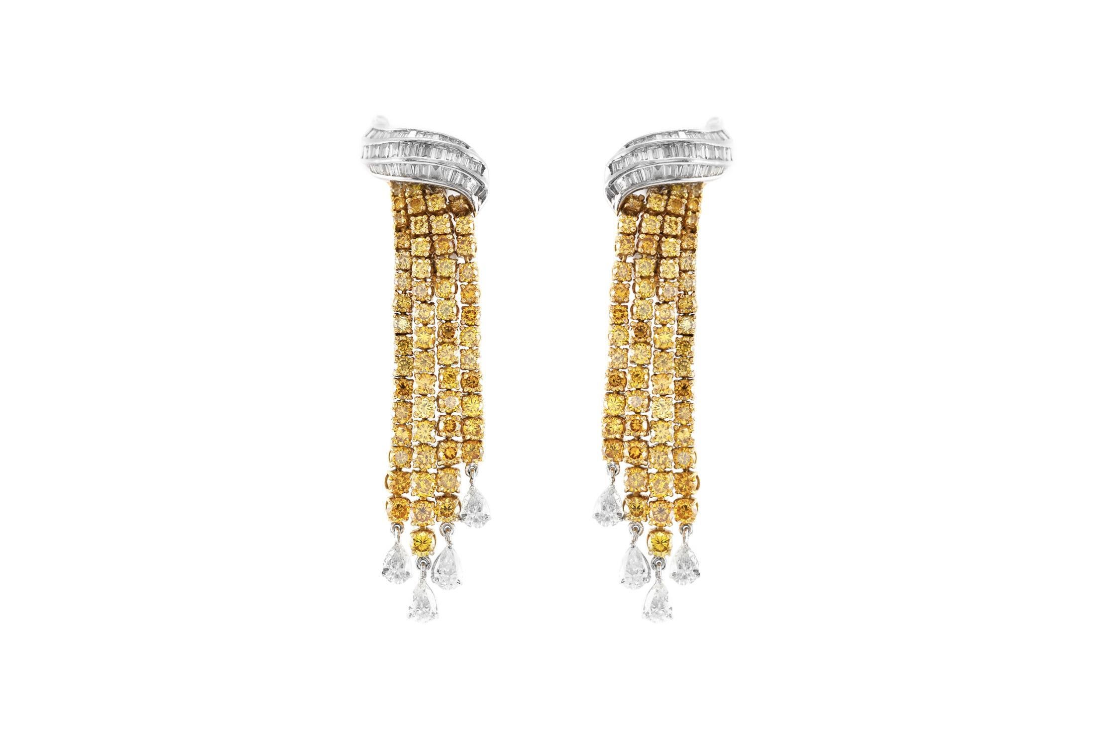Ensemble de diamants jaunes de 48,40 carats et diamants blancs de 17,05 carats des années 1970 en vente 1
