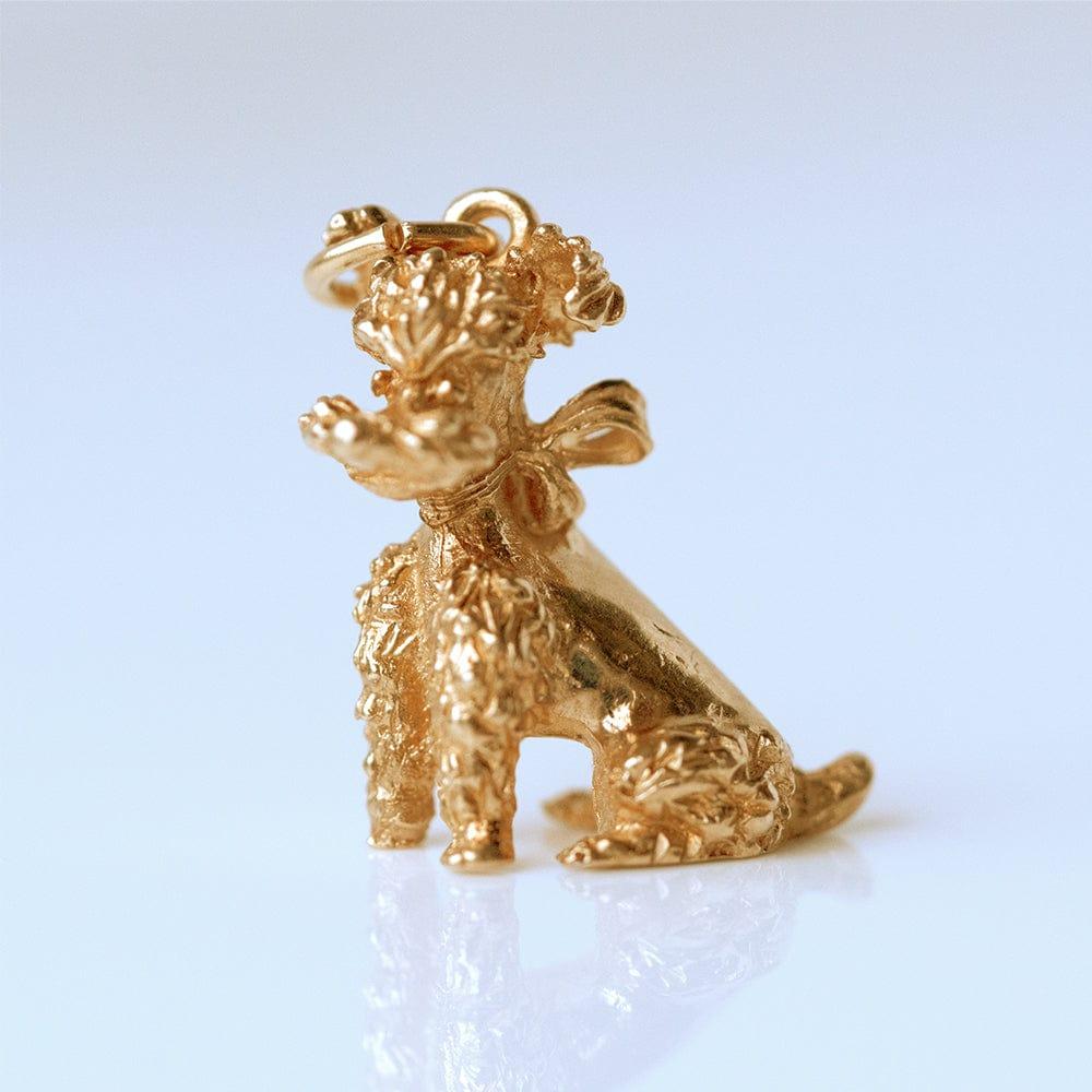Vintage 1970s charm set in 9ct gold, the pendant features a beautiful Schnauzer dog. The charm is heavy in weight with intricate detailing the features of a Schnauzer. The charm is has a number of hallmarks indicating the piece was imported in the