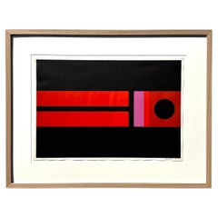 Vintage 1970s Abstract Geometric Lithograph