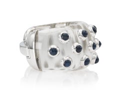 Vintage 1970s A.Codognato Crystal and Sapphire Bracelet