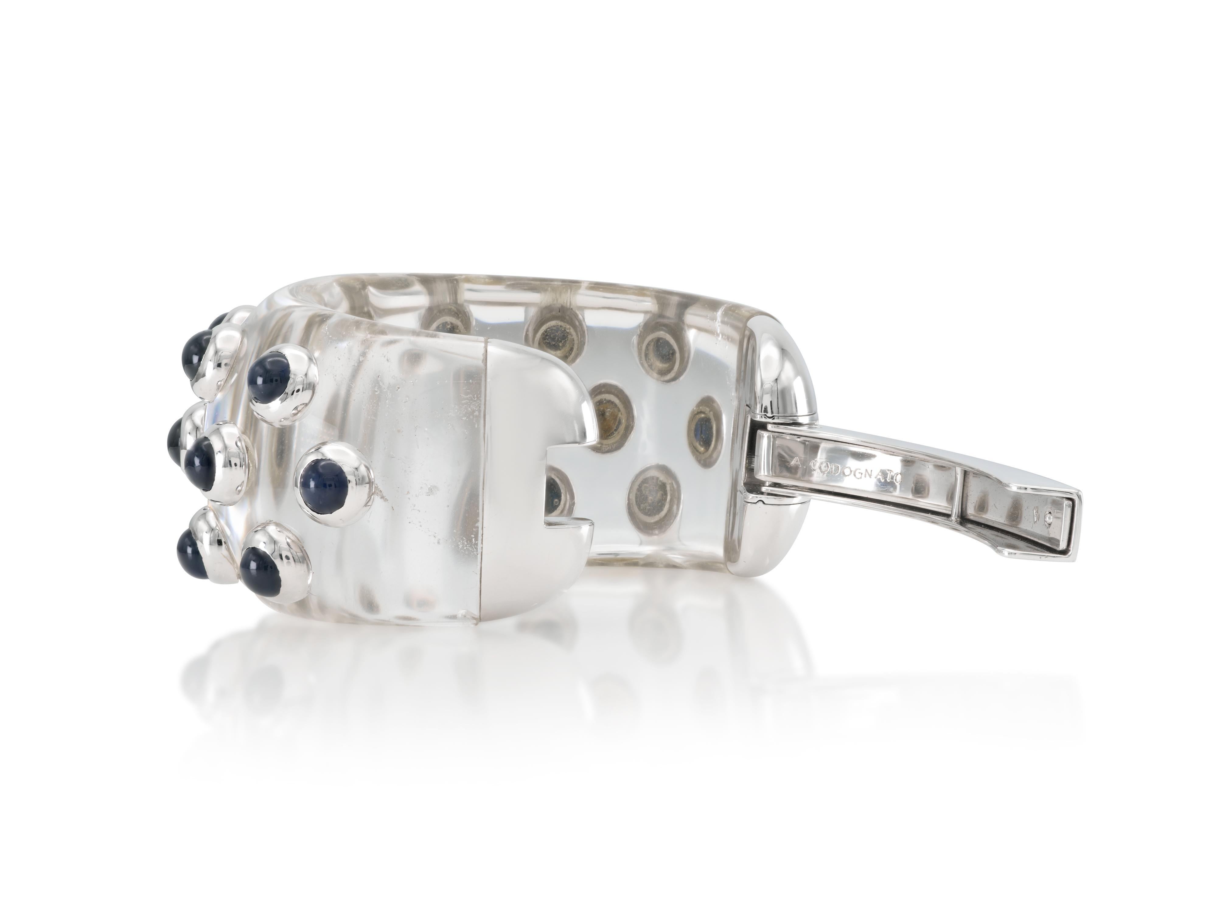 Bracciale A.Codognato con cristalli e zaffiri, vintage anni '70 In condizioni buone in vendita a New York, NY