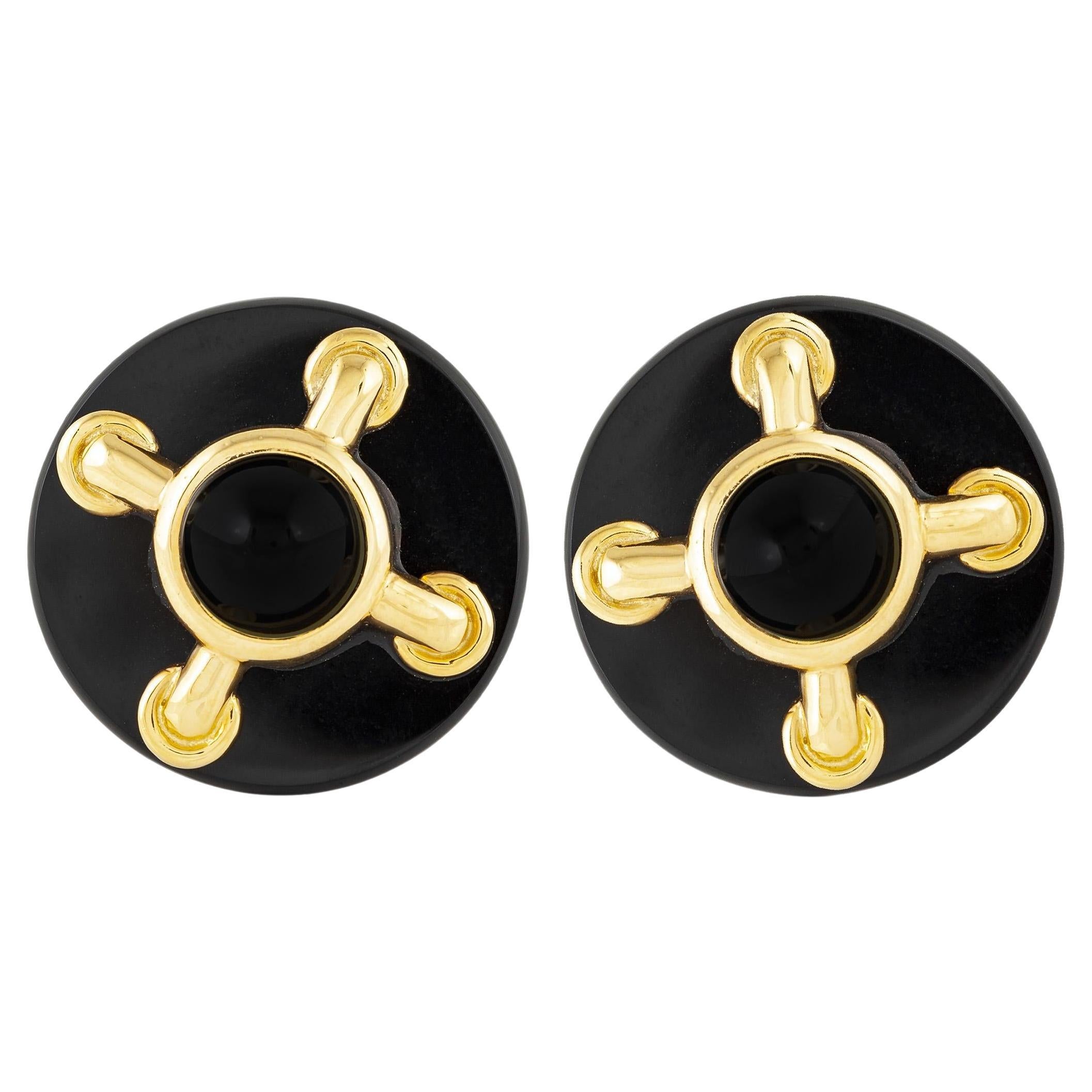 Vintage 1970s Aldo Cipullo Onyx Earrings